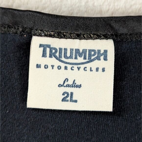 Triumph Motorcycle Graphic Tank Top Women's Large Black Rhinestone Logo Y2K - Picture 5 of 9